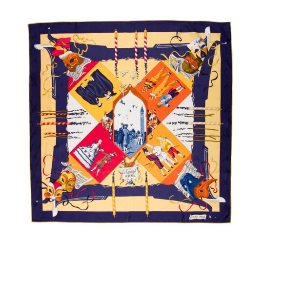 Hermès Le Carnaval de Venise Jacquard Silk Scarf - Picture 1 of 8